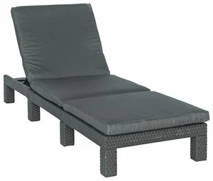 Daytona Rattan Effect Sun Lounger - Graphite | Outdoor Patio Recliner for Garden - Picture 1 of 2