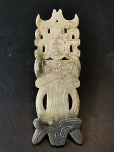 Chinese jade God human statue cultural age carving Human figurine Pendant 玉神人像