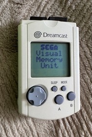 Sega Dreamcast Visual Memory Unit Card (VMU HKT-7000) Light Gray/White - Tested