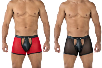 CUT4MEN TRUNK SHORTS boxer schwarz boxer rot slip clubwear ouvert - Bild 1 von 4