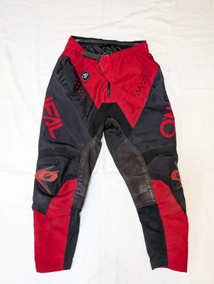 Calça O'Neal Masculina 29 Corrida Motocross MX Bicicleta Suja Equipamento Off Road. Preto vermelho.  - Imagem 1 de 4