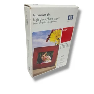Papier fotograficzny HP Premium Plus 4x6 wysoki połysk - 100 arkuszy - atramentowy nowy/zapieczętowany - Zdjęcie 1 z 6