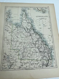 1902: Map Of South Australia, Queensland WW #90 Antiquarian Print - Picture 1 of 11