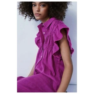 Melissa Nepton Pink Sunset Linen Dress XS/TP - Picture 1 of 8