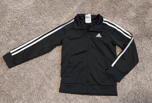 Adidas Zip Up Track Jacket Size 6 EUC Black/White - Picture 1 of 1