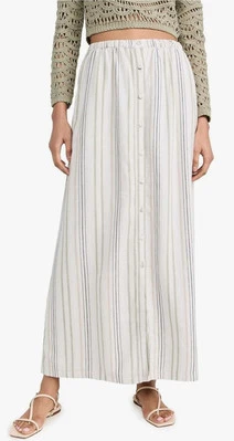 NUEVO CON ETIQUETAS Espléndida Maxi Falda Demi Ciprés Patrón Rayas Talla XS Foto 1 de 4