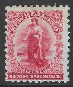 NEW ZEALAND 1906 1d P.11 Royal plate watermark NZ star, mint hinged. SG 357. - Picture 1 of 2
