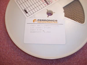 QTY (1700) FMB06032601 FERRONICS 0603 SMD CUENTAS DE CHIP DE FERRITA NUEVO DE LOTE ANTIGUO CARRETE PARCIAL - Imagen 1 de 1