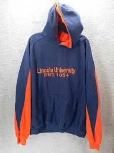 Augusta Men's Vintage 00’s Lincoln University PA Hoodie Blue Orange Size 2XL - Picture 1 of 8