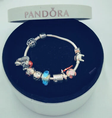 Pandora Armband mit 10 Charms aus 0,925 Sterlingsilber - Bild 1 von 4