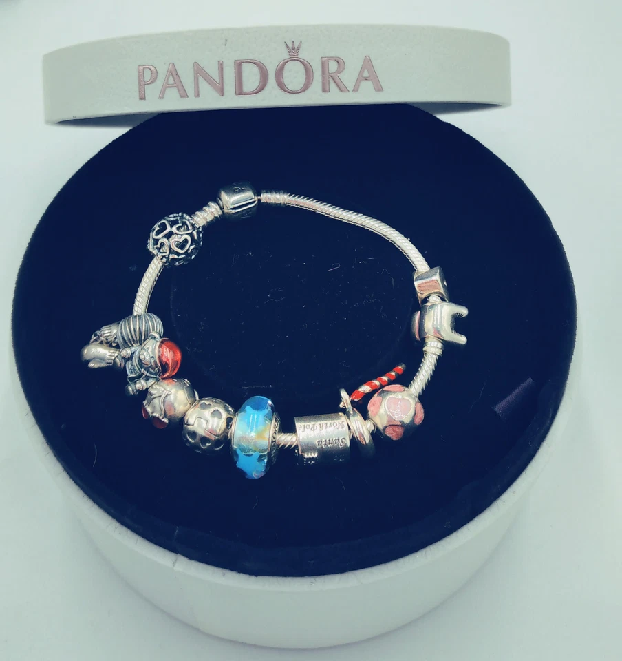 Pandora Armband mit 10 Charms aus 0,925 Sterlingsilber - Bild 1 von 4