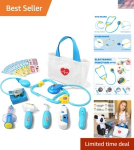 Convenient Carry Doctor Kit for Kids - 18 Durable Pieces with Toy Stethoscope - Picture 1 of 8