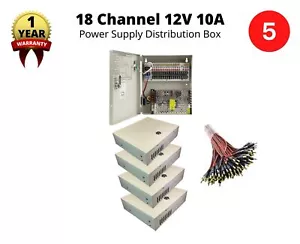 Caja de distribución de fuente de alimentación de 16 canales 12 V CC para cámaras de seguridad CCTV paquete de 5 - Imagen 1 de 10