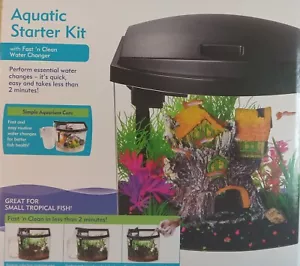 Fish Tank Aquarium Stands Aquatic Starter Kit W/ Power Filter Water Conditioner - Picture 1 of 5