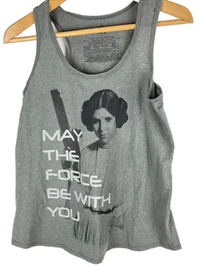 Star Wars PRINCESS LEIA MAY THE FORCE BE WITH YOU Women Small Tank Top T-Shirt - Picture 1 of 10