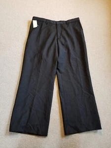 NWT Mens Pants-EXPRESS-dark gray 100% virgin wool flat front straight leg-34X30 - Picture 1 of 5