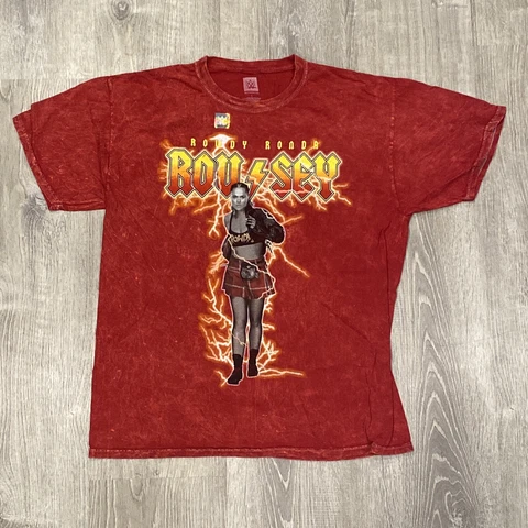 Rowdy Ronda Rousey WWE Authentic Red T-Shirt Mens Size L - Great Graphic! Cover