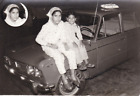 EGYPT VINTAGE PHOTO - DUAL PHOTO - CUTE GIRL WITH AN OLD CAR