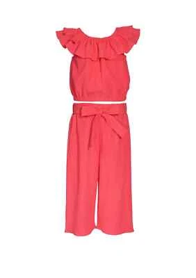 Nuevo con etiquetas Conjunto Pantalones Bonnie Jean Coral Gasa Niñas Pierna Ancha Talla 14 Foto 1 de 4