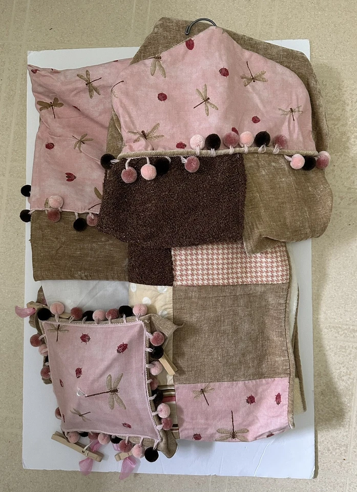 Glenna Jean Crib Bedding Set Crib Skirt Blanket Diaper Bag Mobile Pink Brown - Image 1 of 4