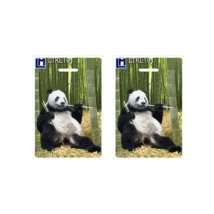 Etiquetas lenticulares de equipaje 3D, Great Panda (animales), 3,5 x 2,5 pulgadas (paquete de 2) - Imagen 1 de 2