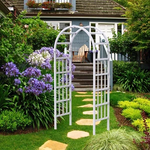 Vinyl Arbor, Vinyl Arch, Garden Arch Arbor for Outdoor, Yard, - Picture 1 of 8
