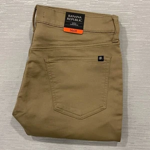 Pantalones chinos Banana Republic para hombre 34 x 30 calce ajustado caqui marrón recto elástico - Imagen 1 de 20
