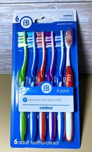 Brush Buddies Adult Medium Toothbrushes Assorted Colors 6 - Picture 1 of 2