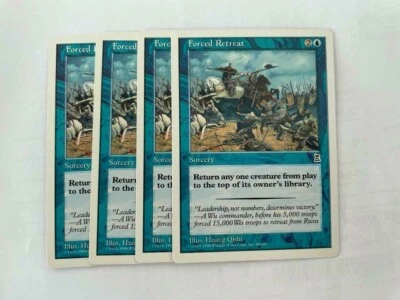 MTG 4X PORTAL THREE KINGDOMS FORCED RETREAT NM/M P3K SORCERY COMMON ENGLISH - Image 1 of 4