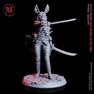 Mini figura en miniatura modelo RPG Killer Samurai Ninja Bunny Rabbit Assassin Rogue - Imagen 1 de 3