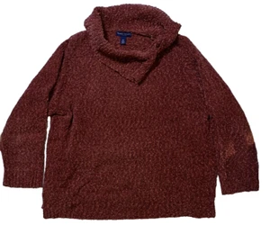 Karen Scott Women's Sweater – Size 1X – Red Cowl Neck - Picture 1 of 8