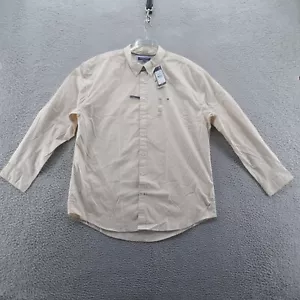 Tommy Hilfiger Mens Long Sleeve Button Down Shirt 3XL Beige Flex BioDry NEW - Picture 1 of 16
