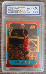 1996-97 Fleer Michael Jordan 10th Anniversary Polychrome Gold RC WCG 10 Gem Mint - Picture 1 of 2