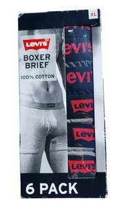Paquete de 6 calzoncillos boxer Levi's para hombre talla XL ropa interior algodón premium multicolor - Imagen 1 de 4