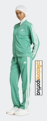 TUTA DONNA ADIDAS ESSENTIALS 3-STRIPES - JD2687 col. verde/bianco - Immagine 1 di 4