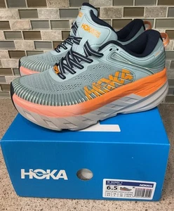 Hoka Womens Bondi 7 Sneakers 1110519 Hoka One One Running Sz 6.5 Blue Haze New - Picture 1 of 10