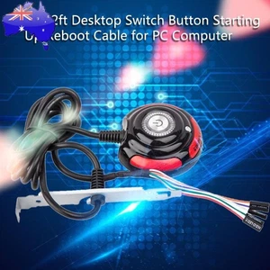 1.6m/5.2ft Desktop Switch Button Starting Up Reboot Cable for PC Computer - Afbeelding 1 van 5