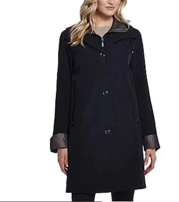 Abrigo Gallery Petite para mujer marrón repelente al agua con capucha desmontable talla PL Foto 1 de 4