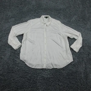 Lauren Ralph Lauren Shirt Womens 2X White Button Up Long Sleeve Viscose Top - Picture 1 of 11