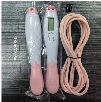 Rosa Fitness Hüpfseil, Effektives Springseil mit Zähler für Beinstärke, Ausdauer - Bild 1 von 2