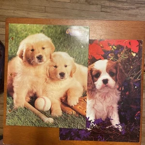VTG Cuddly Cuties Puppy School 2 Pocket Folders 2 Ct - Picture 1 of 13