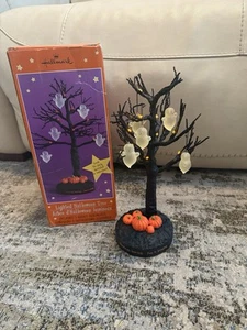 VTG Hallmark Lighted Halloween Tree 5 Hanging Glass Ghost Tested EUC HTF - Picture 1 of 6