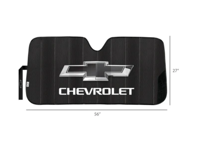 New CHEVY Car Truck Black Windshield Front Folding Sun Shade Sunshade 27"x58" - Image 1 of 4