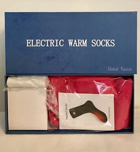 NEU wiederaufladbare beheizte elektrische warme Socken Einheitsgröße Pink Global Fasion Neu im Karton - Bild 1 von 9