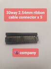 30way IDC Socket Plug Ribbon Cable Connector  0.1" 2.54mm Pitch x 5