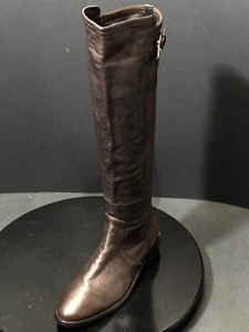 New Coach Lilac leather High Knee Brown Women Stretchy Boots Size 5.5M RTL $398 - Picture 1 of 8