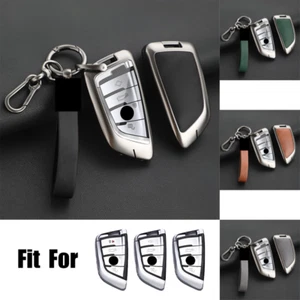 Zinc Alloy Leather TPU Car Key Case Cover For BMW 1 2 3 4 5 6 7 X2 X3 X4 X5 X6 - Picture 1 of 13