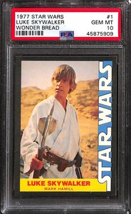 1977 WONDER BREAD STAR WARS #1 LUKE SKYWALKER PSA 10 45875909