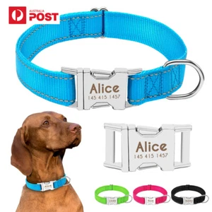 Personalised Dog Collar Durable Nylon Reflective Collar Custom Pet Dogs Collars - Picture 1 of 10
