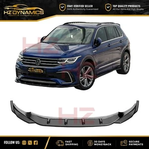 FOR VW TIGUAN MK2 R / R LINE GLOSS BLACK FRONT BUMPER LIP SPOILER SPLITTER UK - Picture 1 of 7